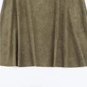 Autumn Summer Women's Clothing Suede Effect Asymmetrical Natural Waist Retro Casual Elegant Breathable Midi Dress - Image 6