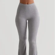 Casual Elastic Flat Front Skinny High Breathable Custom Women's Fashion Trousers New Spring Stylish Sexy Slim Flared Pants - Image 3